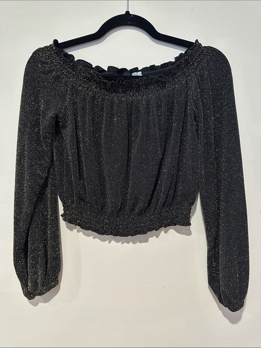 H&M Black Top with Gold Lurex Thread